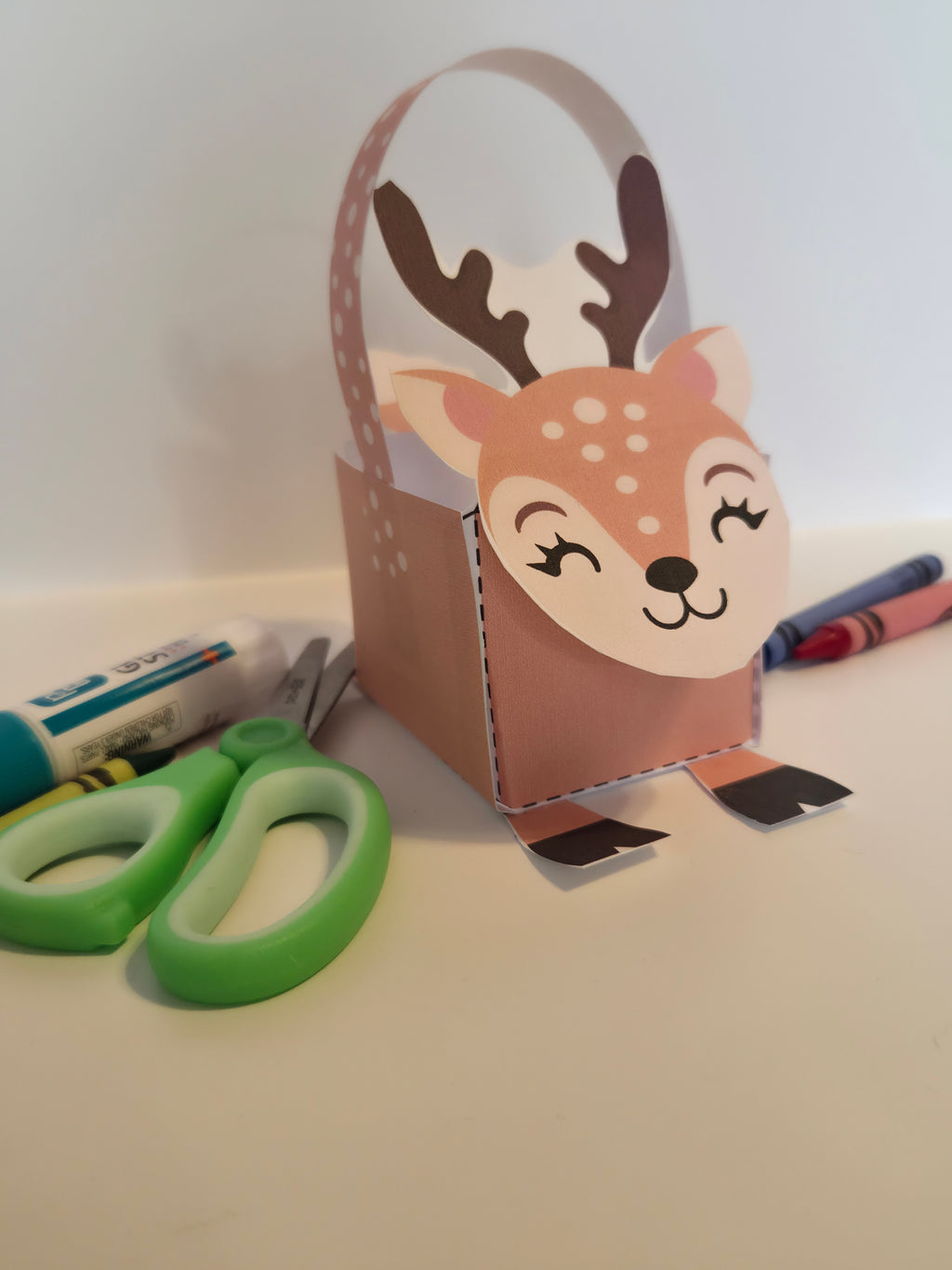 Holiday Craft Bundle - 3D Nativity, Deer Basket & 3D Gingerbread House Printable Activities