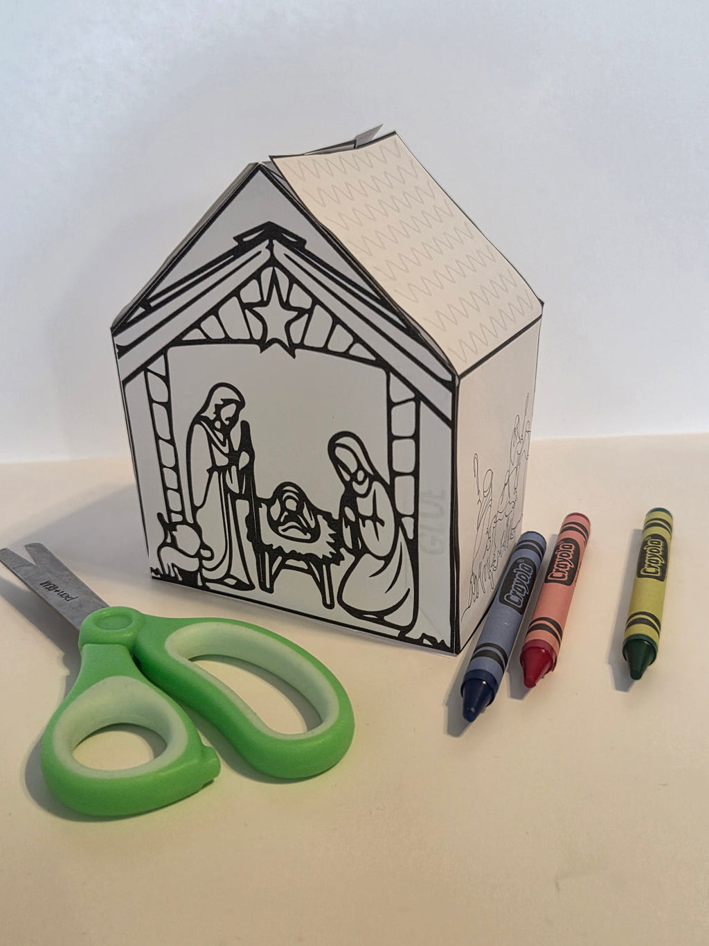 Holiday Craft Bundle - 3D Nativity, Deer Basket & 3D Gingerbread House Printable Activities