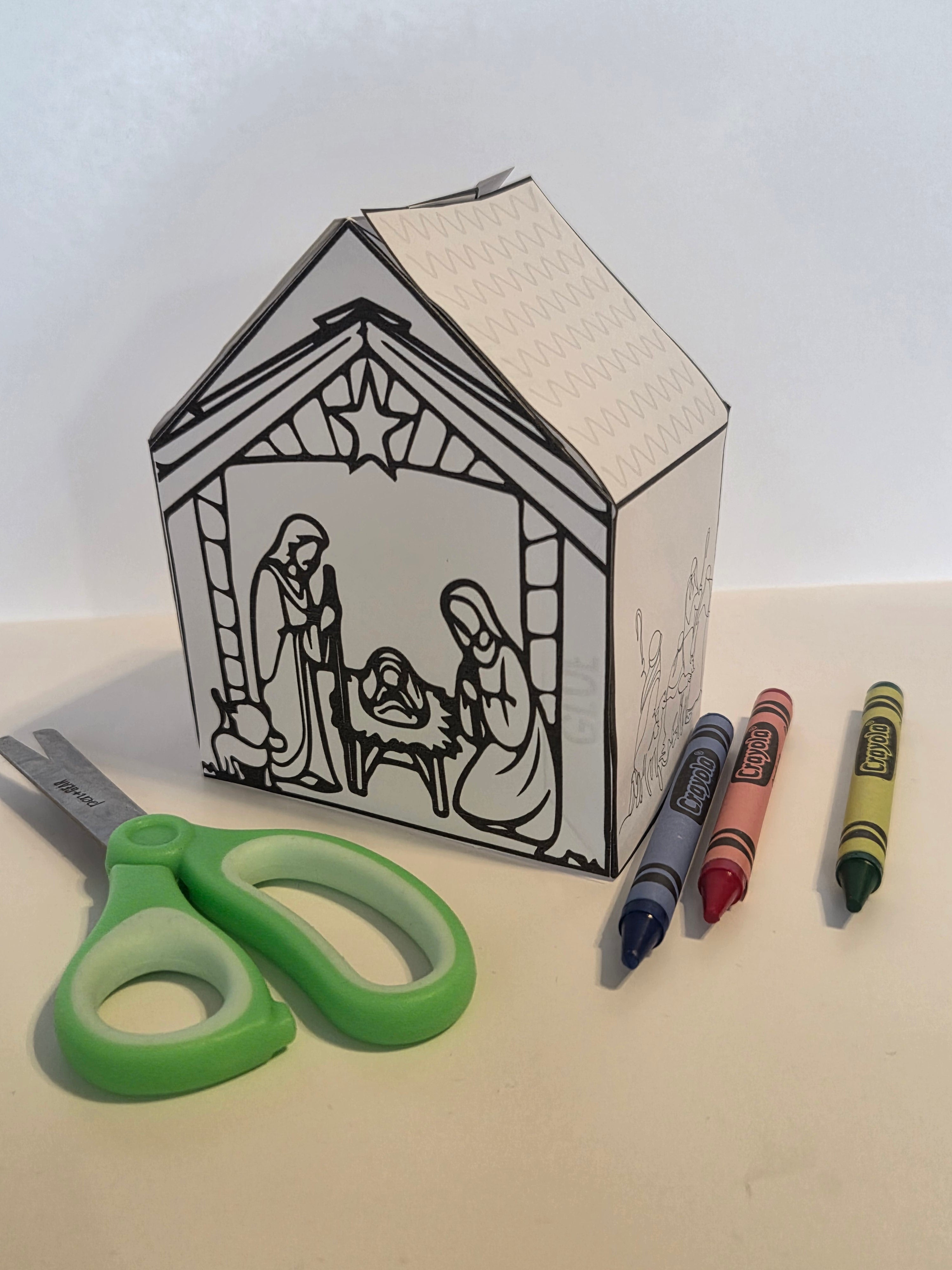 3-D Nativity Kids Adorable Printable Craft - Instant Download