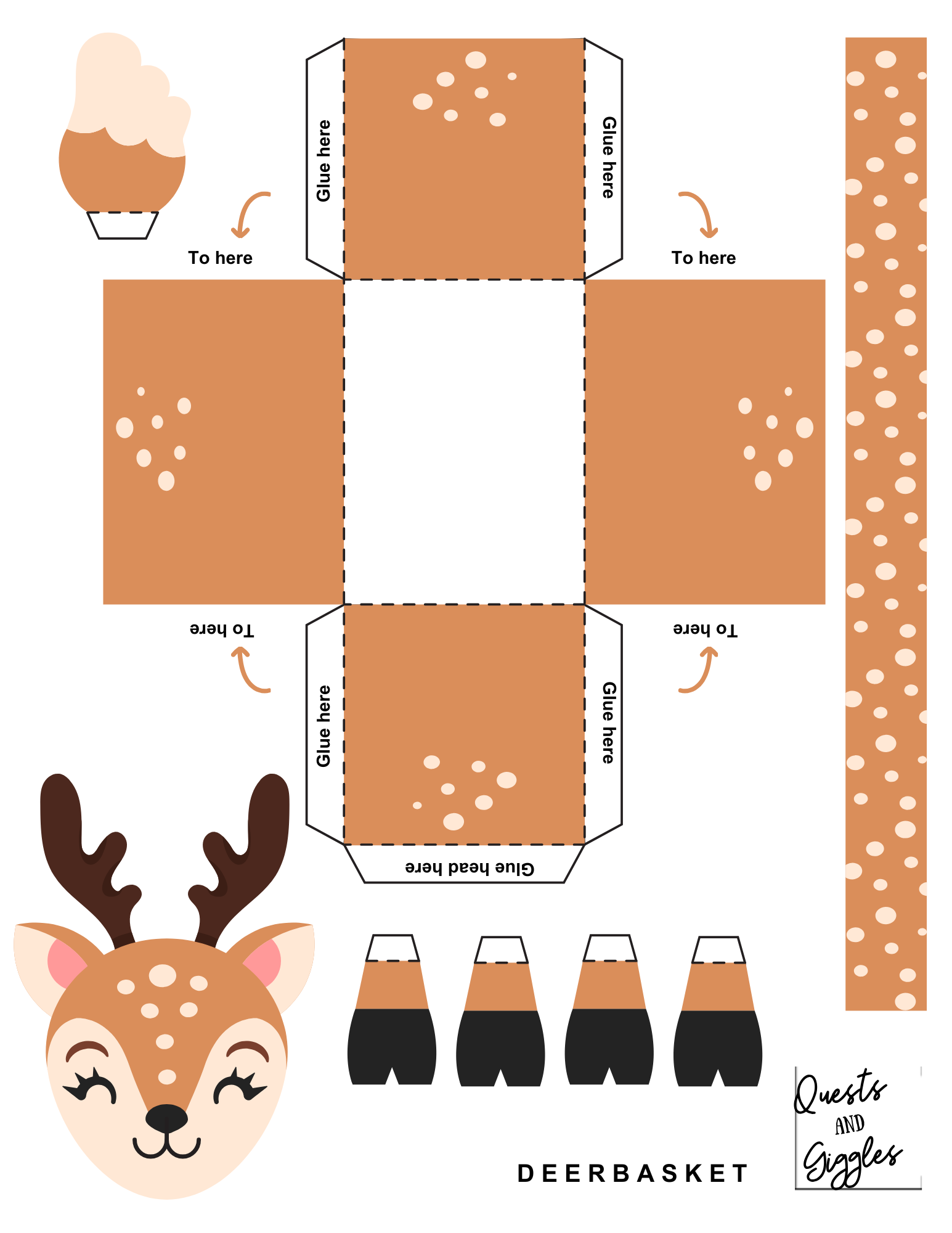 Deer Basket Printable Activity - Instant Download