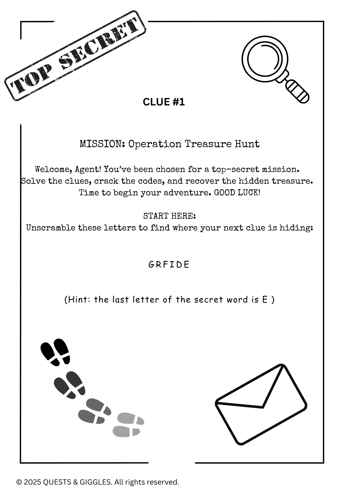 Spy Scavenger Hunt Quest